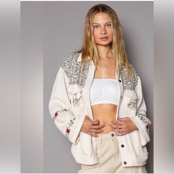 POL Jackets & Blazers - POL Floral Embroidered Women's Jacket